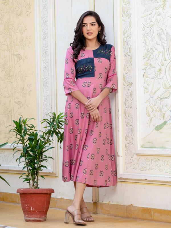 Fully Stiched Rayon A-Line Kurta (011)