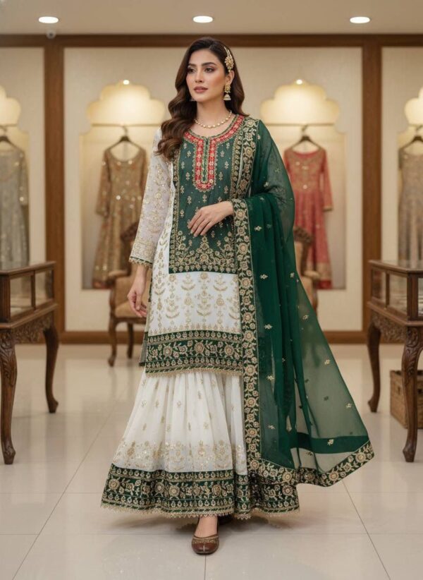 ❤️💚💙💜💐ENHANCE THE BEAUTY OF YOUR WARDROBE WITH THIS NEWLY LAUNCHED KURTI & SHARARA SET💐💜💙💚❤️ (016)