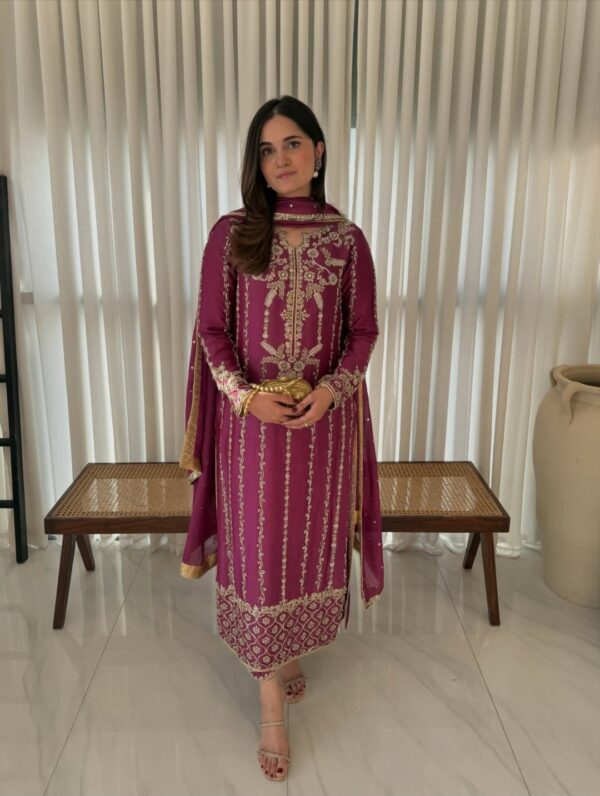 DESIRABLE FANCY LONG SUITS EMBROIDERY WORK TOP AND PENT WITH DUPATTA (019)