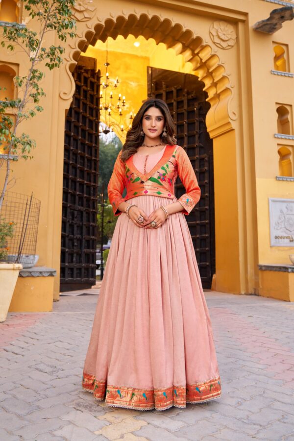 An elegant blend of comfort and tradition, designed in luxurious Vichitra Silk with a beautifully flowing flair. (032)