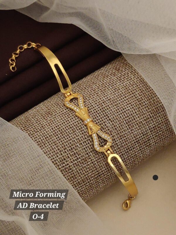 Elegant Micro-Forming Gold-Plated AD Bracelet Collection (Adjustable Half-Bangle) (040)