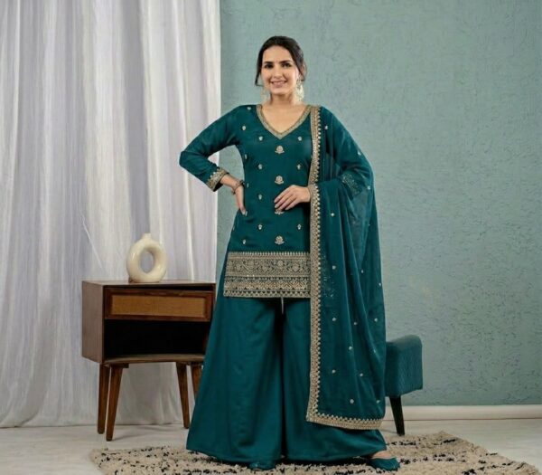 💥Launching New Designer Party Wear Look Top , Sharara Plazzo  and Dupatta, New Fancy Style 👌❤️ (083)