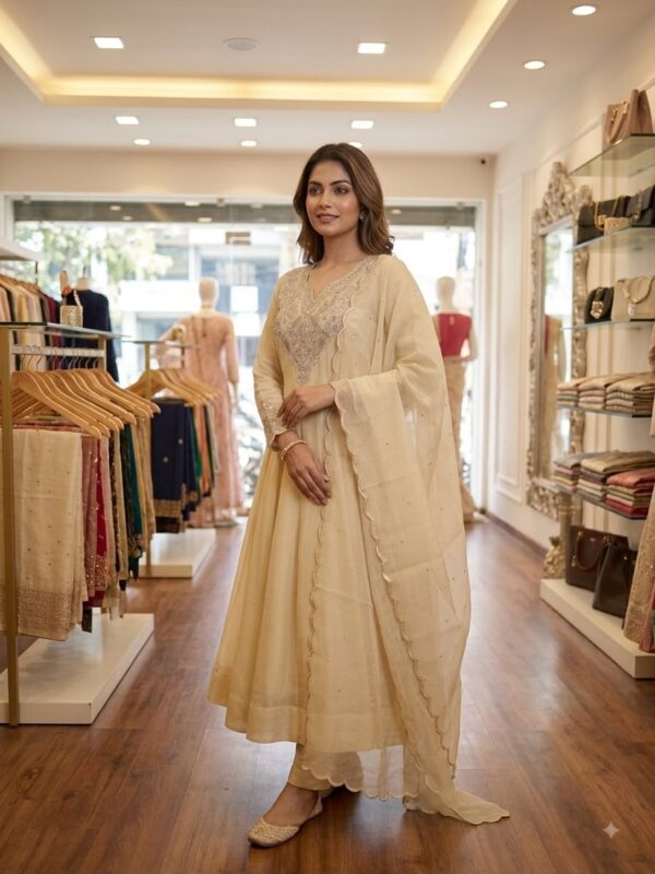 ✨ THIS FESTIVAL SEASON WEAR OUR BEAUTIFUL CORDING WITH SEQUENCE EMBROIDERED WORKED GOWN , PANT WITH DUPATTA (095)