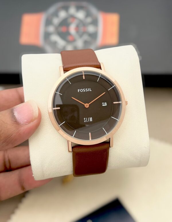 FOSSIL SLIM🔥  Premium leather strap watch (104)