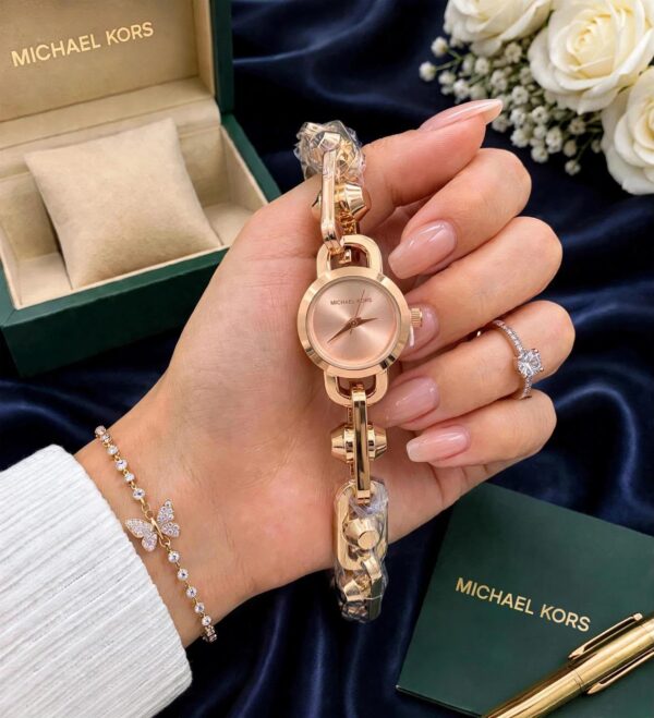 Primary Title: Michael Kors Chain Link Bracelet Watch for Women – Petite Round Dial (107)
